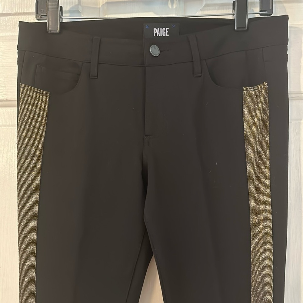 Women’s PAIGE Melissa Ponte Metallic-Stripe Midrise
Skinny Leggings Size 29 - Picture 4 of 11